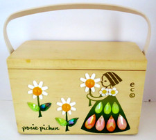 Enid Collins Of Texas 1960s Wood Purse Box Bag - Posie Picker