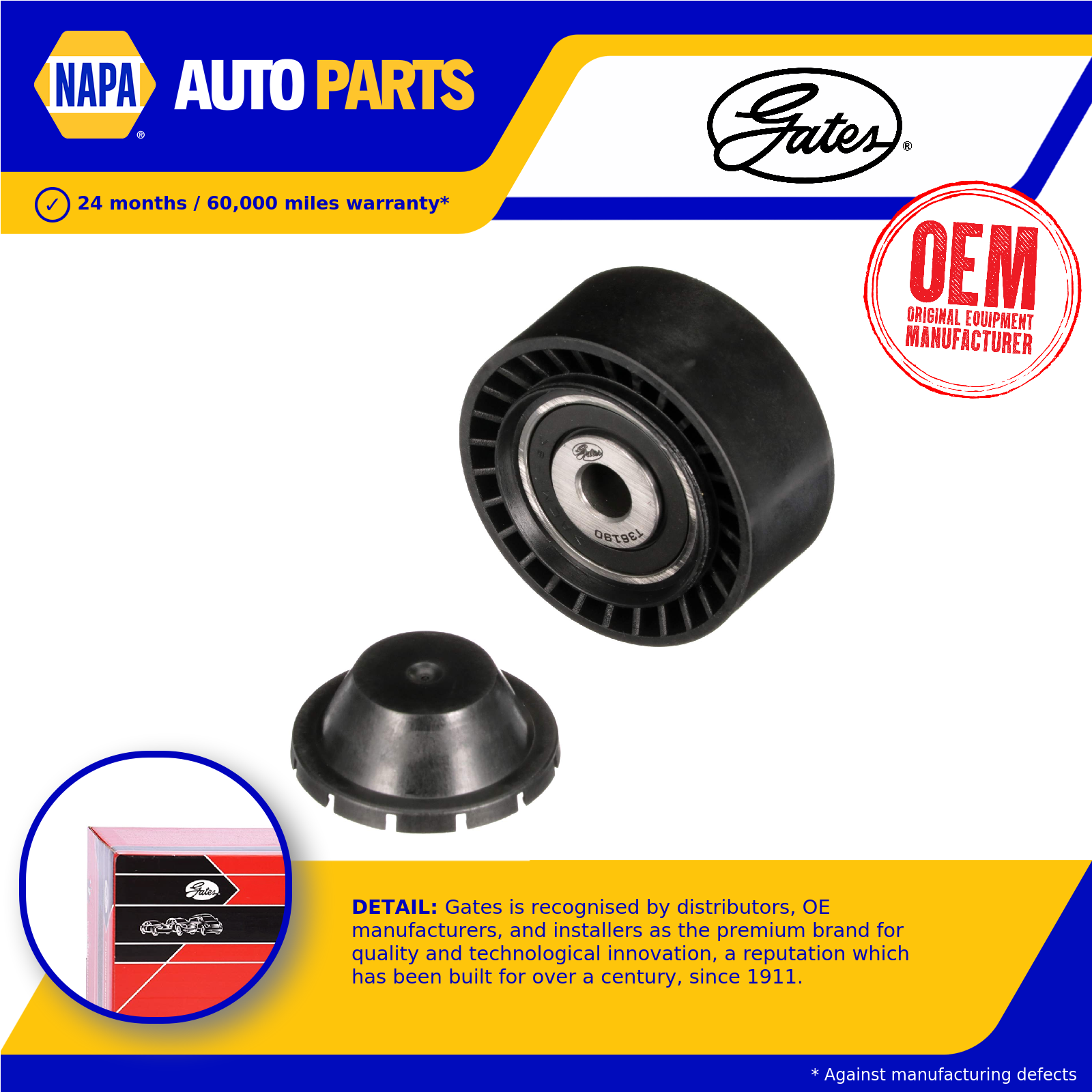 Aux Belt Idler Pulley fits PEUGEOT Guide Deflection Gates 16114229 575198 5751C9