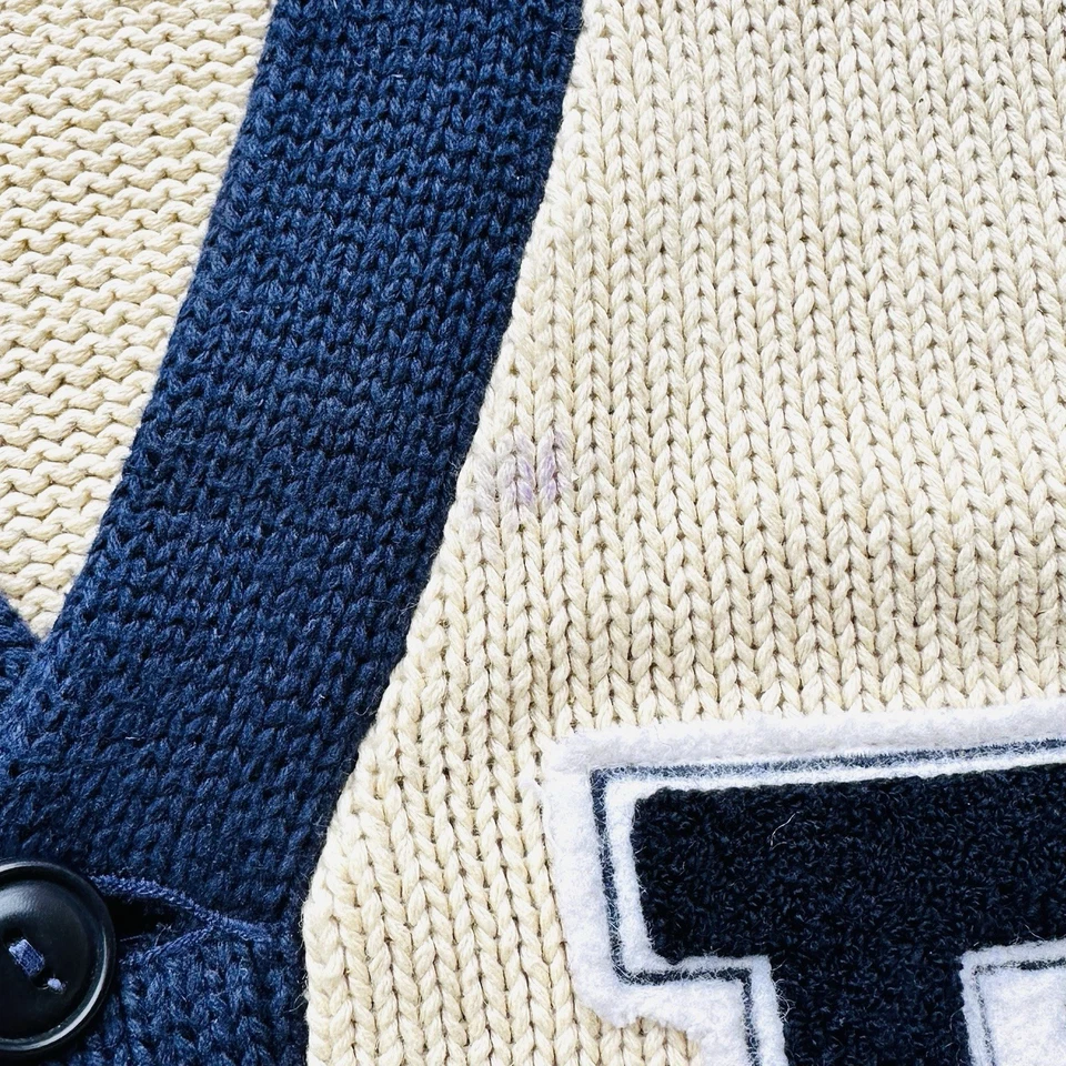 Cárdigan Suéter Vintage Polo Ralph Lauren Años 90 Ala P Universitaria Mediano Foto 3 de 4