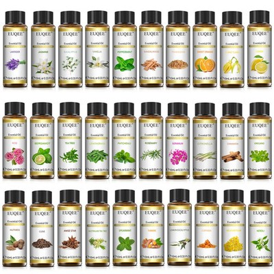 EUQEE 10ml Pure Natural Essential Oil Lavender Jasmine Eucalyptus Vanilla