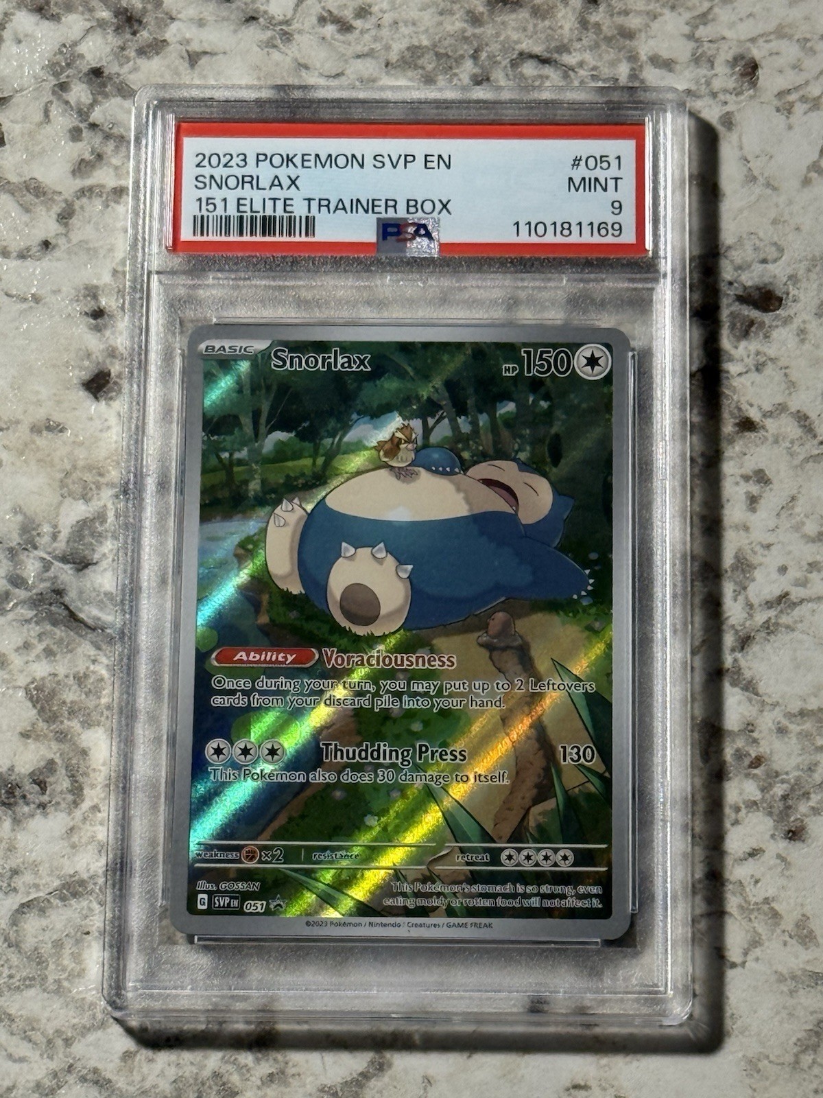 Snorlax #51 Black Star Promo PSA 9 MINT (Pokemon 151 2023)