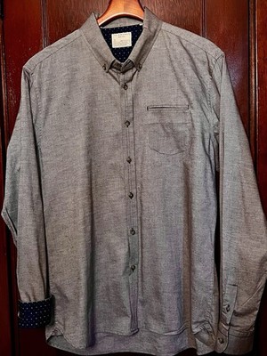 7 DIAMONDS PURPLE GRAY W FLECKS OF COLOR COTTON STRETCH SHIRT SIZE XL SLIM FIT