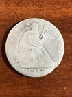 1855 O 50c Seated Liberty Silver Half Dollar clipped planchet? About good Cheap!