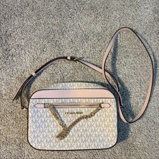 MICHAEL KORS JET SET LARGE ZIP CHAIN CROSSBOD...
