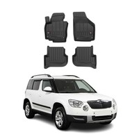 Omac Gummi FußMatten FüR Skoda Yeti 2009-2017 Premium TPE Automatten Schwarz 4X