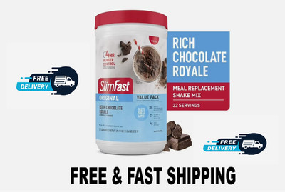SlimFast Original Meal Replacement Shake Mix, Rich Chocolate Royale, 20.18 oz,