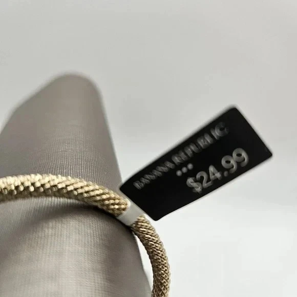 Brazalete Banana Republic Tono Dorado Malla Retorcida Cable Perilla Abierta ~ Nuevo con Etiquetas Foto 3 de 4
