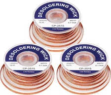 3pcs Solder Wick Braid 10ft No Clean Desoldering Wire Solder Removal Tool