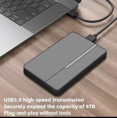 2.5'' SATA USB 3.0 External Hard Drive Enclosure Case for HDD SSD   Clear Shell
