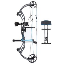 Bear Archery Prowess Compound Bow Grey/Blue, Adjustable Draw (AV84B11175L)