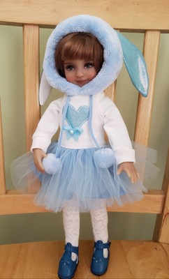 Christmas Outfit For Dianna Effner Little Darling Dolls, Handmade Paola Dress