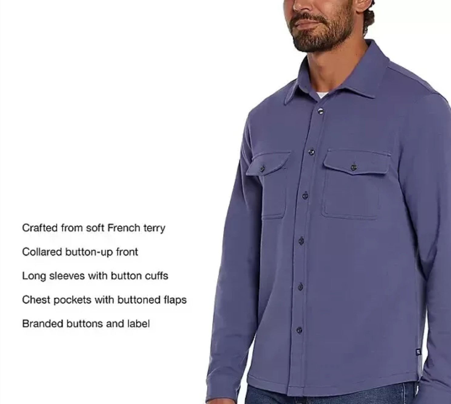 Gap Men's Long Sleeve Knit Button Down Size Large Skipper Blue