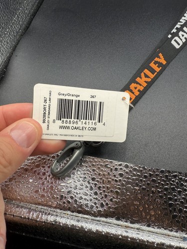 Oakley Standard Lanyard Grey/Orange - Picture 2 of 2