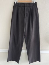 Uniqlo Relaxed Tailored Trousers SzM Brown Wide Leg Business Casual Pants Office