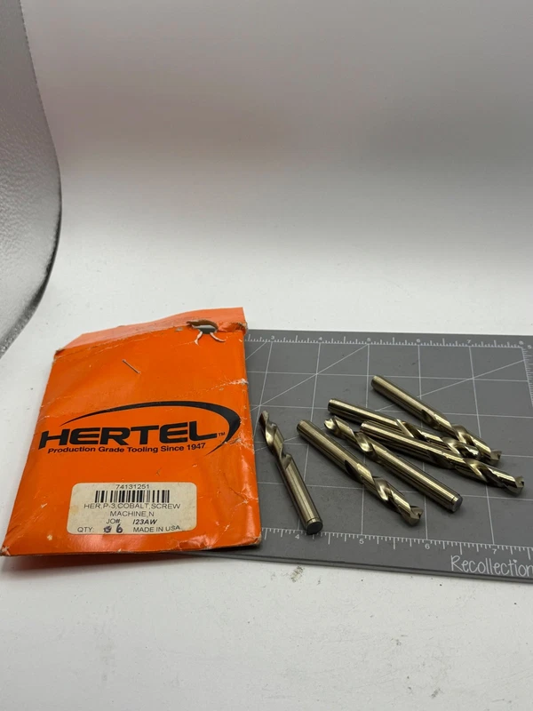 Hertel cobalt screw machine drill bits, 6-piece USA set