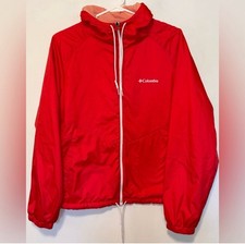 Columbia May Valley Lined Windbreaker Vibrant Red Full Zip Women Size M NWT
