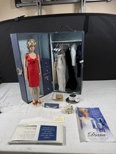 Franklin Mint Princess Diana Doll, Carrying Case Trunk, Outfits, more, COA s
