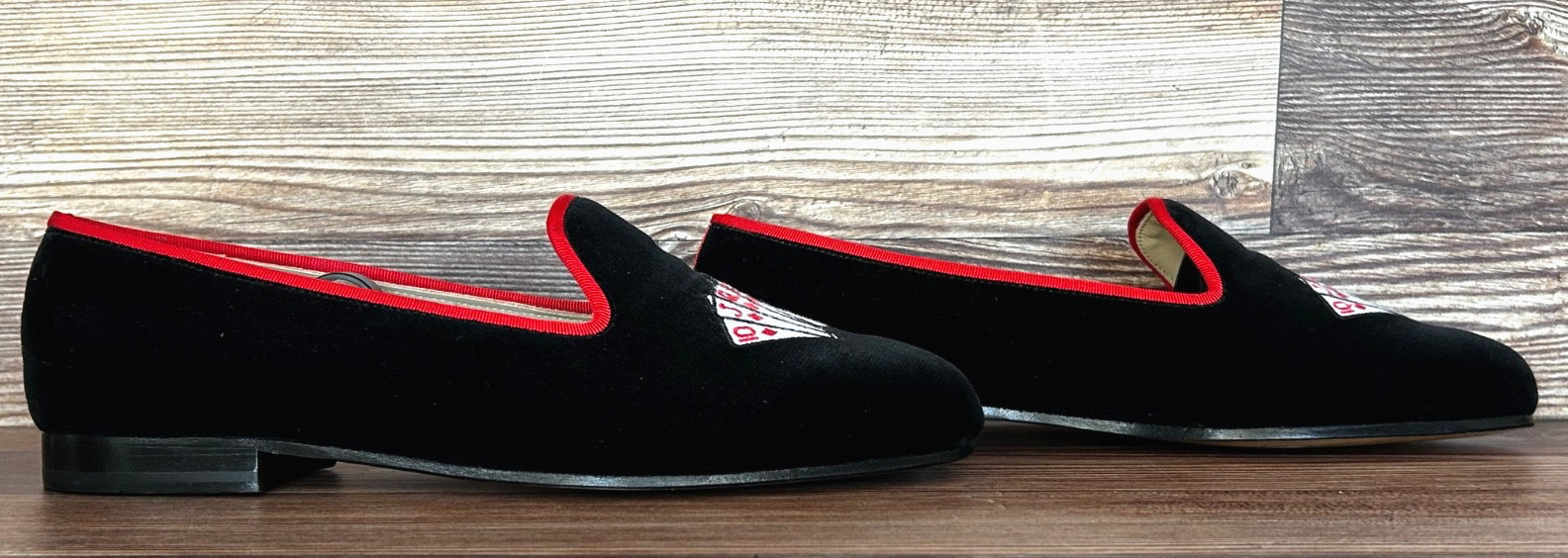 RARE! Men's $575 Stubbs & Wootton Black Velvet “POKER" Loafers Slippers Shoe 9.5
