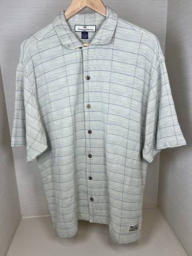 Camisa de seda Tommy Bahama para hombre mediana verde hawaiana St abotonada manga corta - Imagen 1 de 7