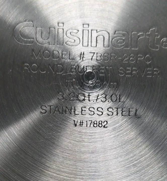 Cuisinart Round Buffet Server 11" Model 7BSP-28PC 3. Qt Stainless Steel Complete - Image 2 of 4
