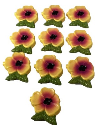 Primal Lite Fun Lights 10-Flower Pansies Plastic Blow Molds Vintage 1990 s