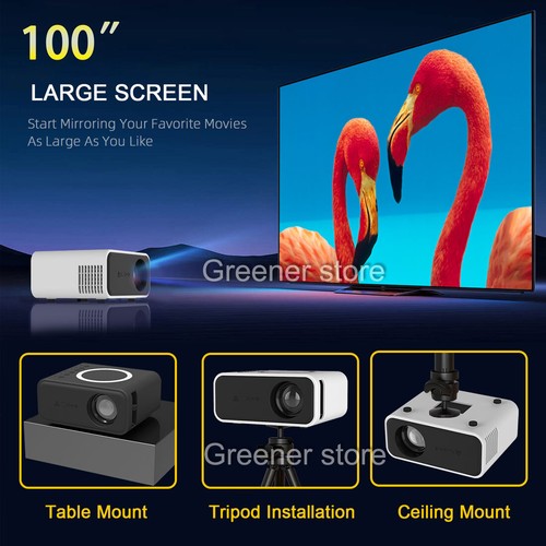 Portable Projector 1080P LED Mini Home Cinema Movie Theater Projector Multimedia - Picture 3 of 18