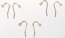 200 Gold Plated Stainless Steel Ear Wires Hooks 21 gauge with Open Loop end