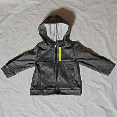 Athletic Works Size 12 Months Gray Zippered Hoodie with Pockets Used