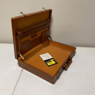 Vintage Starco Leather Briefcase Camel Color Working Mechanisms w