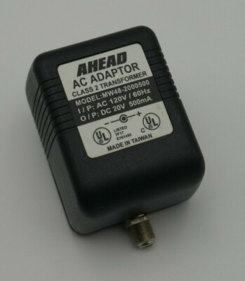 Ahead Mw48 2000500 Ac Adaptor Dc 20v 500ma Class 2 Transformer Power 