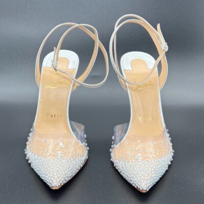 Christian Louboutin Spikequeen 白色婚礼高跟鞋红色下装| eBay Christian Louboutin Spikequeen 白色婚礼高跟鞋红色下装| eBay