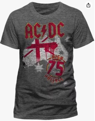 Offizielles AC/DC High Voltage Flagge anthrazitfarbenes Herren-T-Shirt AC/DC klassisches T-Shirt