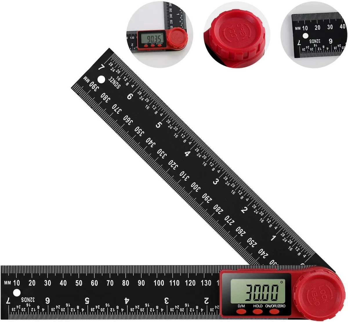 Digital Angle Finder Protractor 8 In 200 mm Measuring Ruler with LCD Display