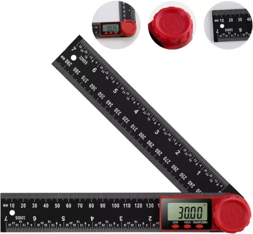 Digitaler Winkelsucher Winkelmesser (8 Zoll/200 mm) Messlineal mit LCD-Display - Bild 2 von 9