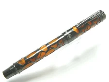 Conklin Endura Deco Crest Orange & Gunmetal Fountain Pen New STUB Nib