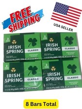 Irish Spring Original Scent Classic Bar Soap - 8 Bars Total - 3.2 oz Lot of 4