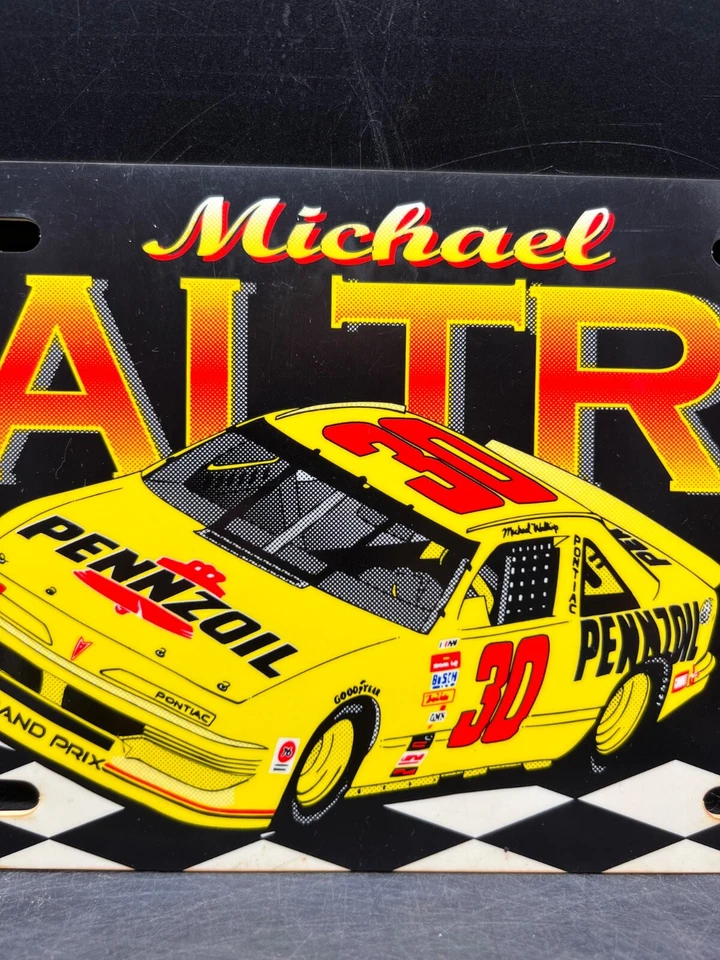 Etiqueta de carreras Nascar de colección placa Darrell Waltrip Pennzoil 30 1995 plástico Foto 3 de 4