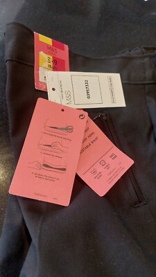 Marks & Spencer schmale Passform Mädchen schwarz Schulhose 8-9 Jahre verstellbarer Bund NEU