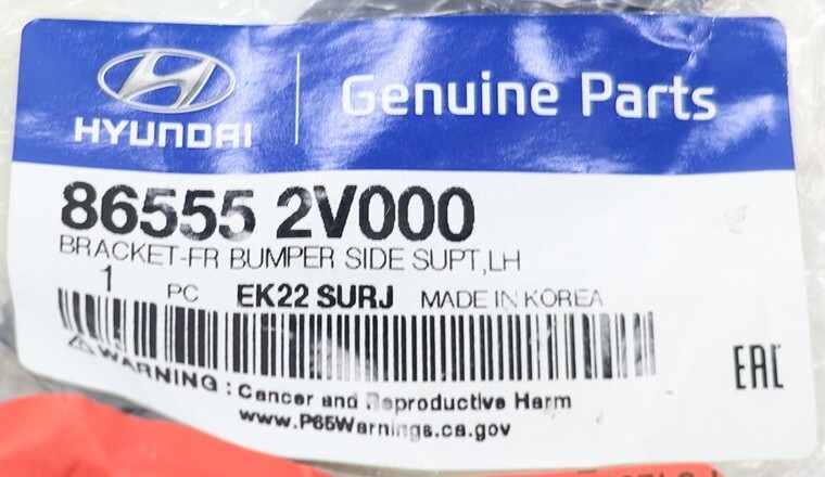 NEW OEM Front Left Bumper Cover Bracket 865552V000 for Veloster