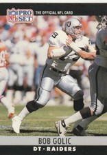 FREE SHIPPING-MINT-1990 Pro Set Bob Golic #154 RAIDERS PLUS BONUS CARDS