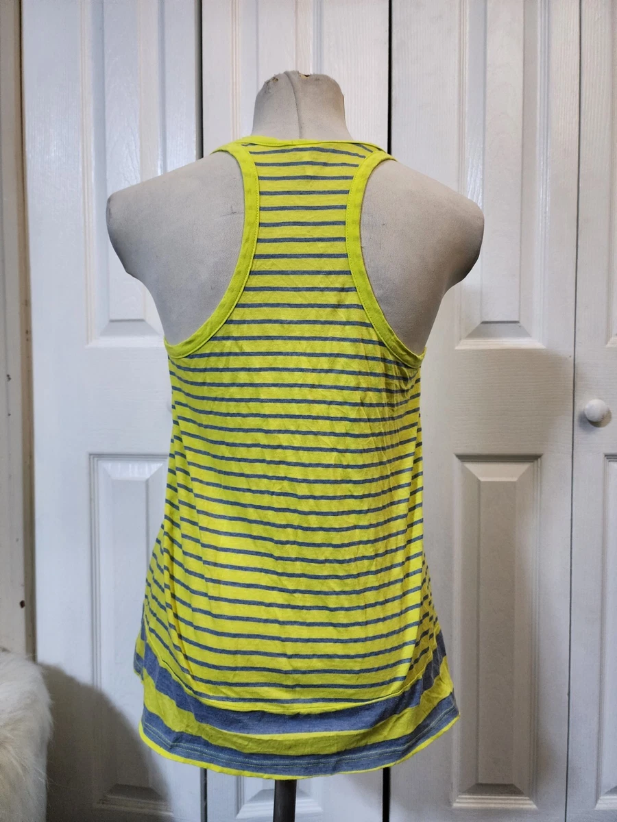 Women s Splendid Yellow And Gray Racerback Tank Top eBay