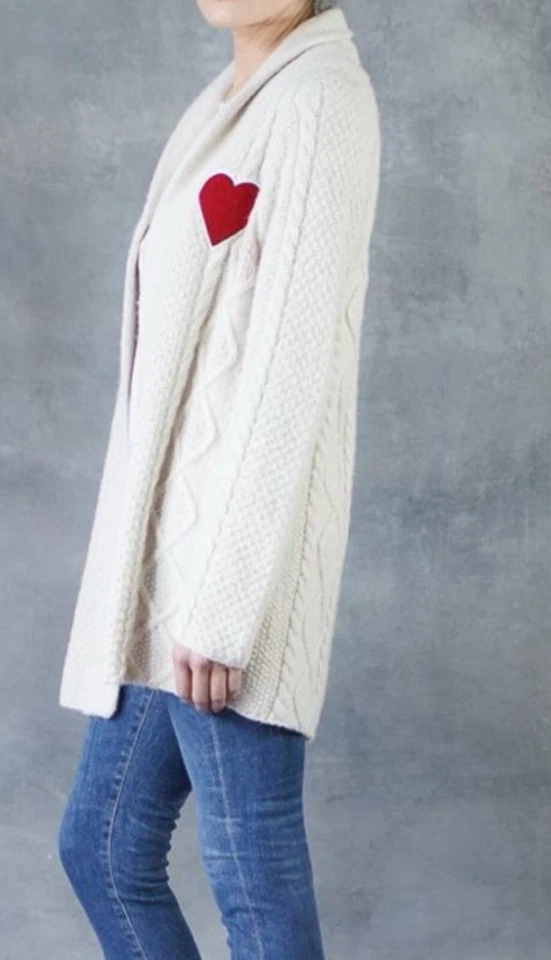 Suéter cardigã coração The Fishermen denim MÃE US$ 375 ESGOTADO💗 - Imagem 2 de 4