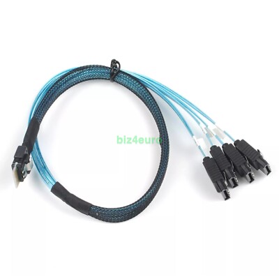 SFF 8654 4i 38pin to 4x SATA 7pin SAS Multi-Lane Forward Breakout Splitter Cable