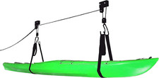 Kayak Hoist Garage Storage Pulley System - 125Lb Capacity for Canoes Bikes