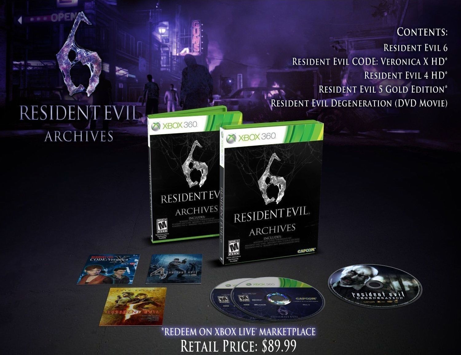 Jogos Xbox 360 transferência de Licença Mídia Digital - Resident Evil 6 +  Resident Evil 5 + Resident Evil 4 + Reveletion 1 + Operação Reconcity +  Veronica + Toy Story 3 + Minecraft + Carros 2 + Brindes