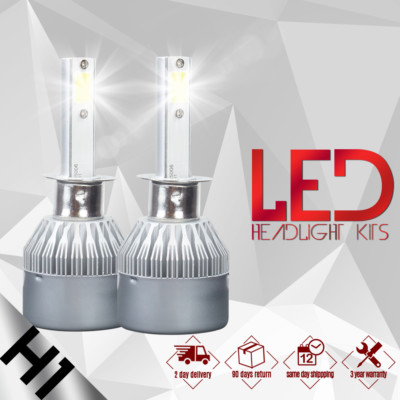H1 6000K Ice 8000LM High Power CREE LED Headlight Bulbs Kit High Low Beam