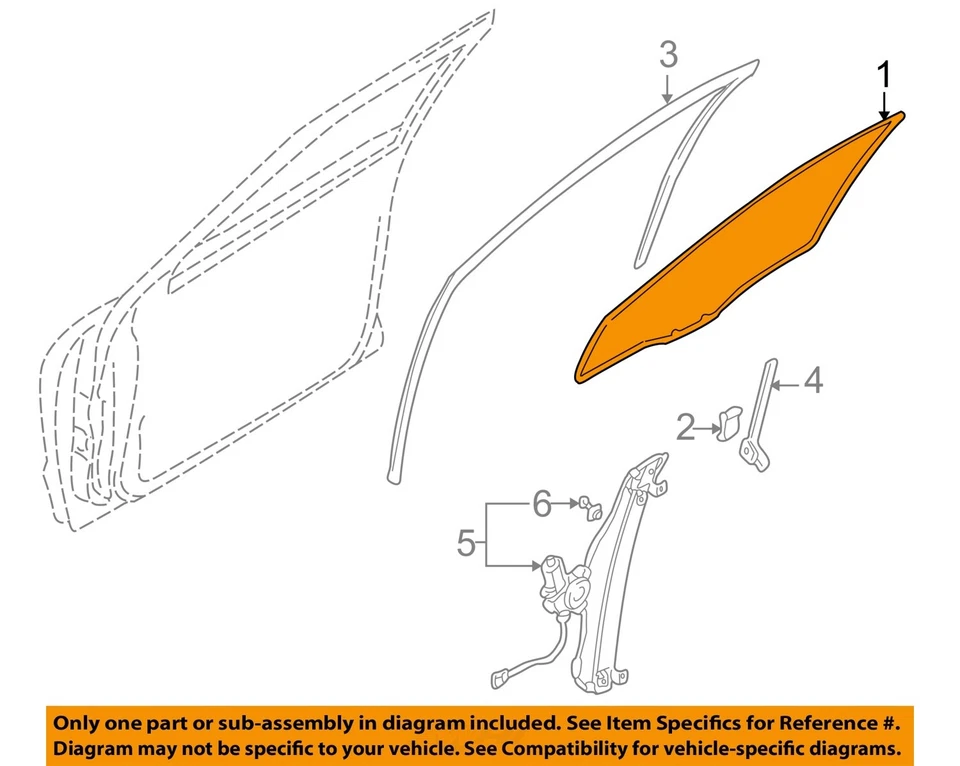 右前门玻璃原始设备制造商 1999 2000 2001 2002 2003 三菱 Galant — 第 3/4 张图片