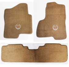 New Tan Floor Mats 2007-2013 Cadillac Escalade Ext Official Crest Logo 3pc Set
