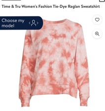 Time  Tru Women's Fashion Tie-Dye Raglan Sweatshirt Small 4-6 Tie-Dye