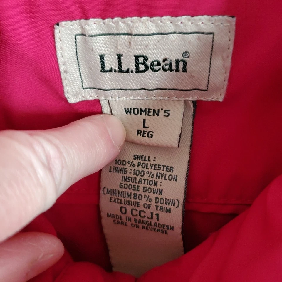 LL BEAN женщин размер большой пуховик куртка гуся изолированный розовый пальто Gorpcore  - Изображение 3 из 4